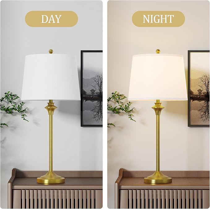 Maxax Brass Gold Table Lamps Set of 2 - Image 4