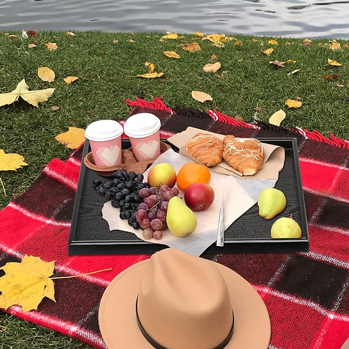 24 x 16 Inches Extra Large Solid Wood Serving Tray - Image 4