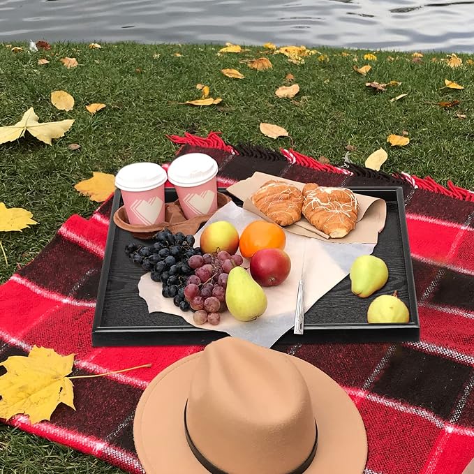 17.7 x 13 Inches Extra Large Solid Wood Serving Tray - Image 3