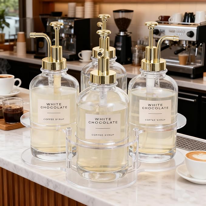 IEEK Rotating Coffee Syrup Organizer, Syrup Bottle Holder - Image 3