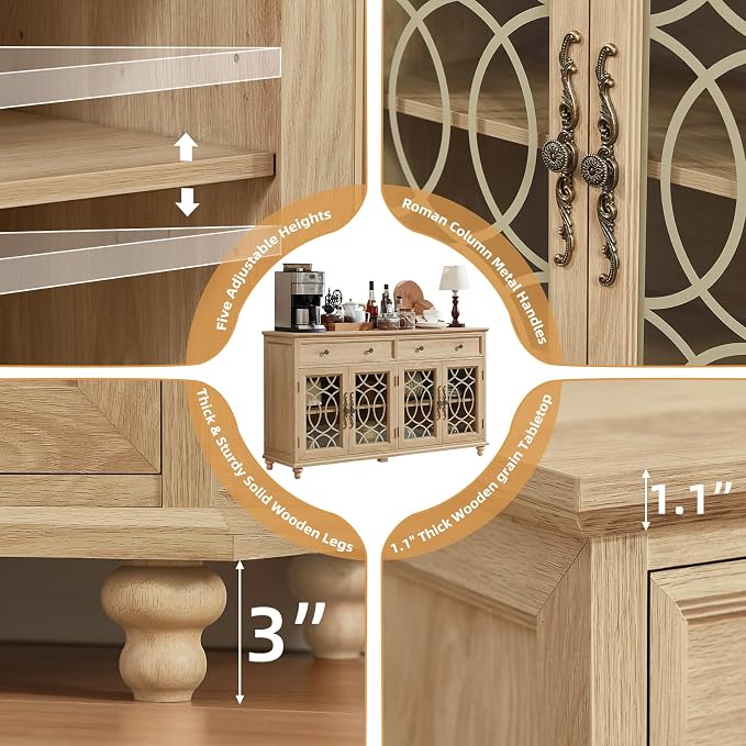 Joaxswe Large Sideboard Buffet Cabinet - Image 6