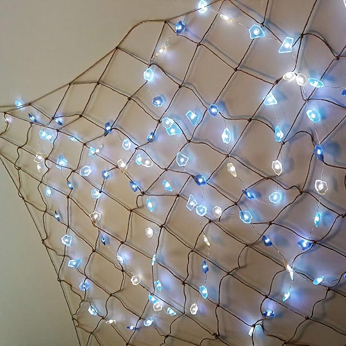 WSgift Sea Glass String Lights, Beach Theme Decorative Lights 19 Ft 40 LED USB - Image 6
