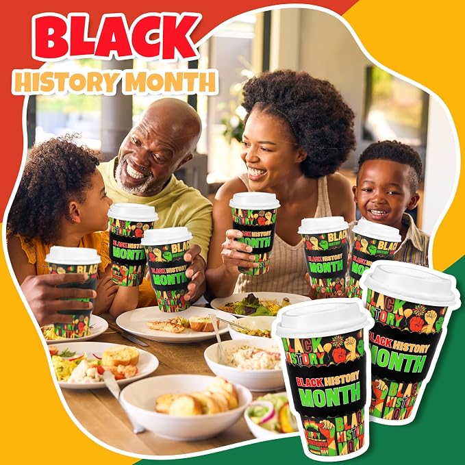 Whaline 50 Pcs Happy Juneteenth Disposable Coffee Cups - Image 5