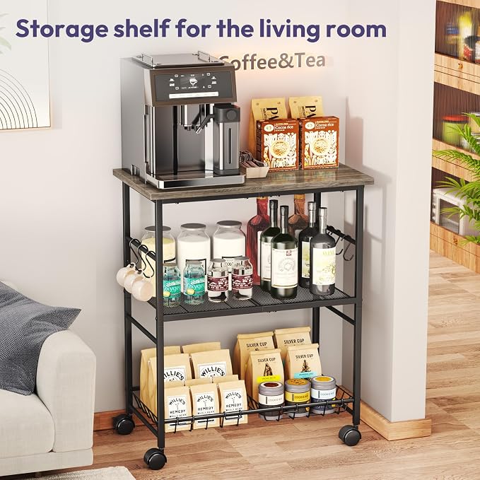 SWTYMIKI Rolling Kitchen Microwave Cart - Image 4