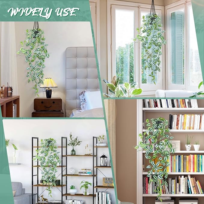 LOYWREE 3 Pack Fake Hanging Plants - Image 7