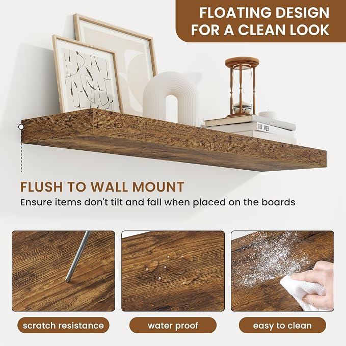 fuqing Floating Shelves for Wall, Wall Mounted Wood Floating Shelf - Image 5