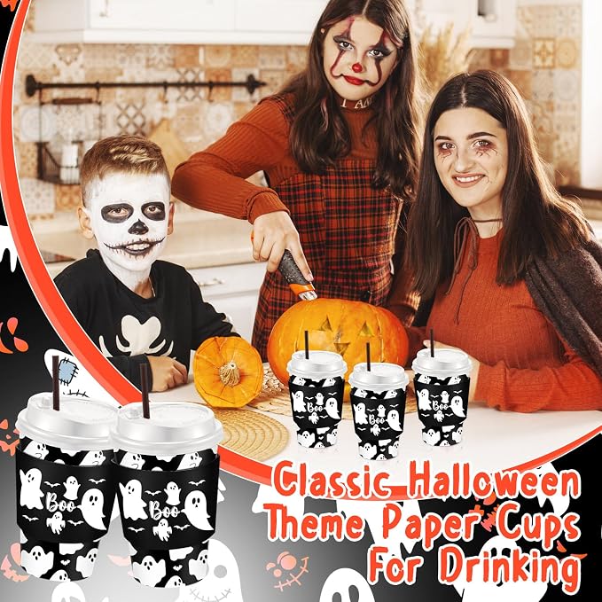 Pickmesh 50 Set 12oz Halloween Disposable Coffee Cups - Image 6