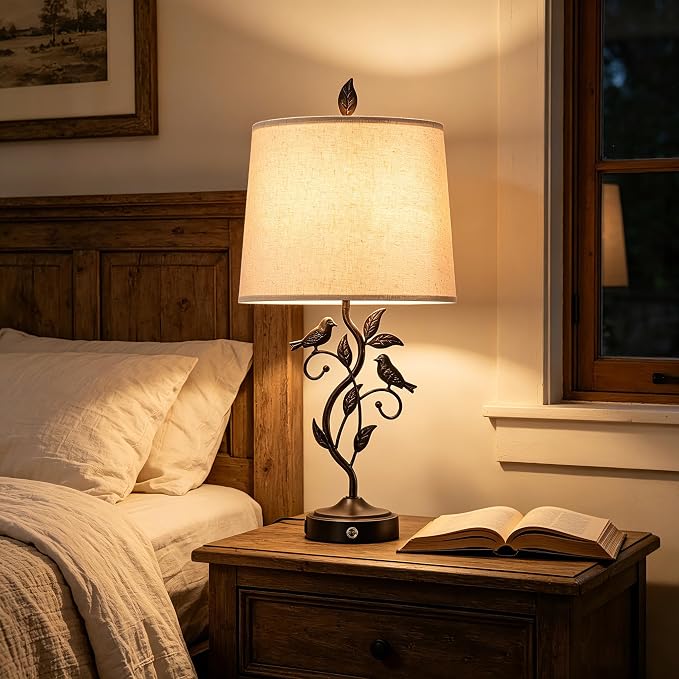 27" Set of 2 Touch Farmhouse Table Lamps - Image 4
