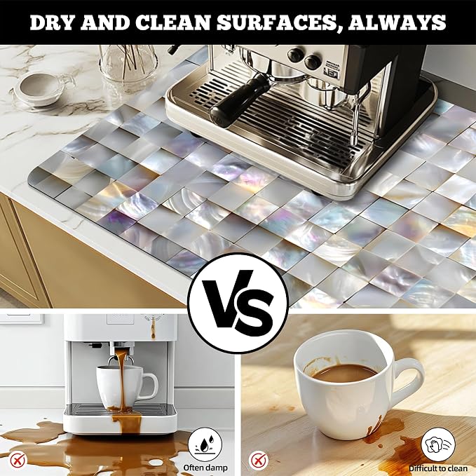NYZE Coffee Mat Absorbent Non Slip Dish Drying Mat - Image 3