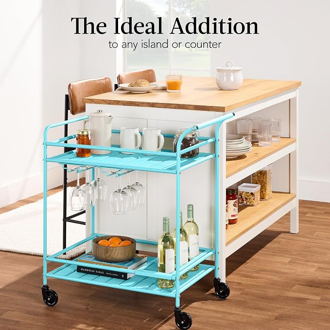 Best Choice Products Rolling Bar Cart, Mobile Home Bar Serving Cart, Serving - Image 6