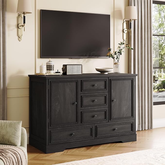 GarveeHome 47" Farmhouse Sideboard Buffet Cabinet, Sideboard Storage credenza - Image 3