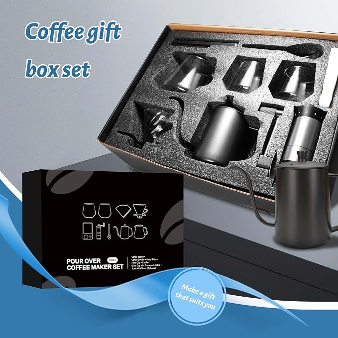 SuperCook Hand Drip Pour Over Coffee Set, All in One Includes Gooseneck Kettle - Image 6