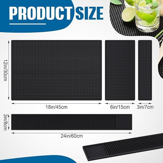 Jingmore 4 Pcs Thick Rubber Bar Mats - Image 2