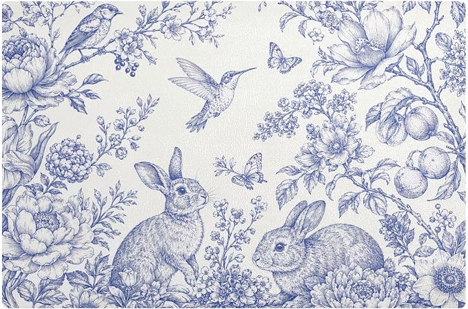Chinoiserie Vintage Flowers Dish Drying Mat Absorbent Silicone Dry Pad by Bzocm