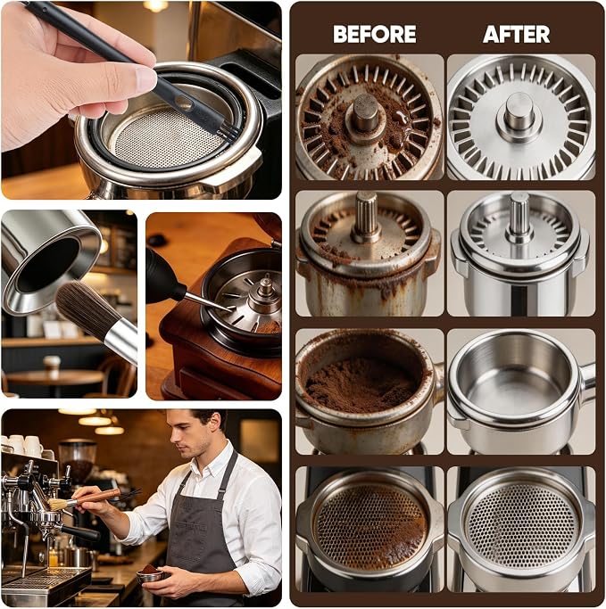 Coffee Grinder Cleaning Kit, Espresso Machine Brush Set - Image 7