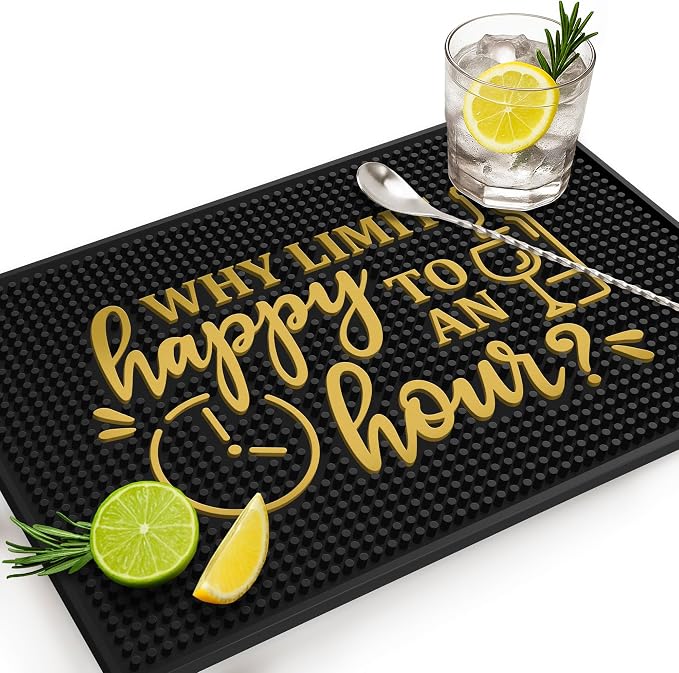 Why Limit Happy Hour Bar Mat by KnotStyle