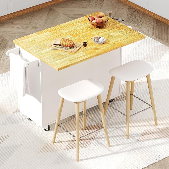 4 EVER WINNER 43" Modern Farmhouse Kitchen Island Cart - Image 7