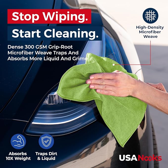 USANOOKS Premium 300GSM Microfiber Cleaning Cloth - Image 6