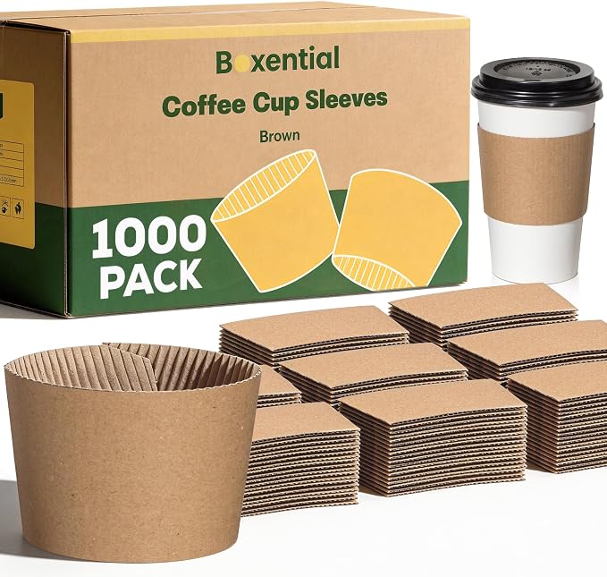 1000 Pack Coffee Cup Sleeves for Hot & Cold Drinks | Extra Thick Disposable by Unknown