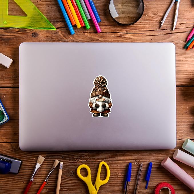 3.5" Coffee Gnome Bean latte brew Laminated Laptop Sticker Iced Coffee Brew - Image 3