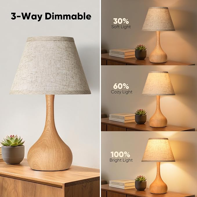 Touch Table Lamp for Bedroom Set of 2, 3-Way Dimmable Bedside Lamp for - Image 3