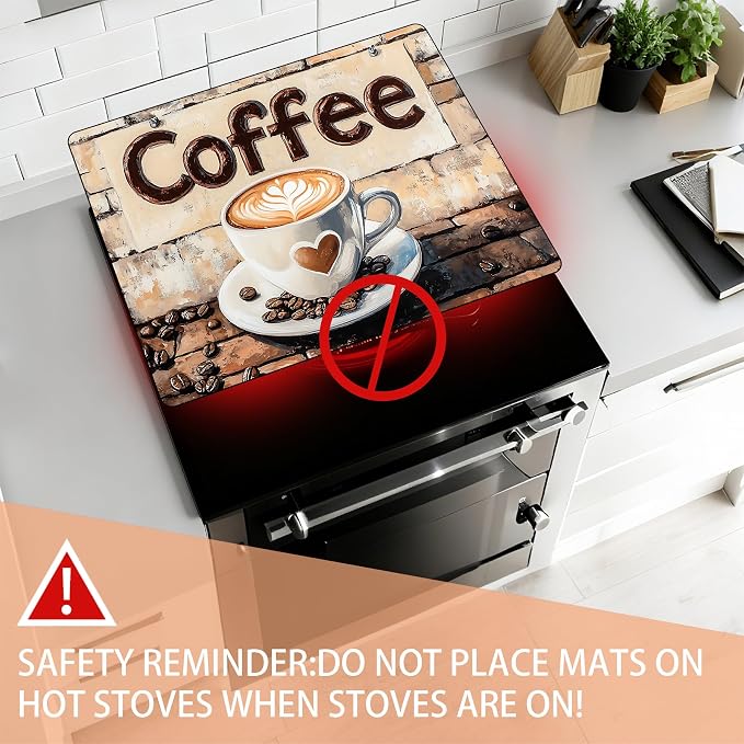 28"x20" Anti-Slip Electric Stove Top Cover Coffee Foldable Heat-Resistant Glass - Image 6