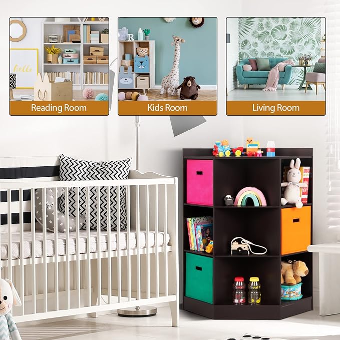 HONEY JOY Kids Toy Storage Organizer, 9-Cubby Toy Bin Organization Storage - Image 7