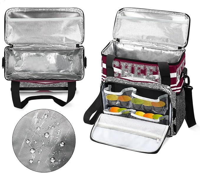 Cheer Red Coffee Maker Carring Bag, Large Insulated Storage Organizer Case Tote - Image 3