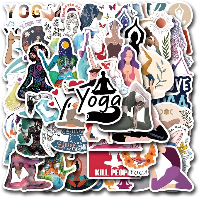 110Pcs Yoga Stickers, Waterproof Vinyl Meditation Mindfulness Decals by Unknown