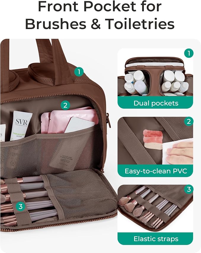 BAGSMART Travel Toiletry Bag, Puffy Toiletry Bag - Image 2