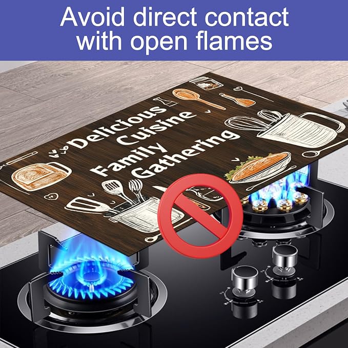 HOMETITUTE Stove Top Covers for Electric Stove Heat Resistant 28x20 Inch Glass - Image 7