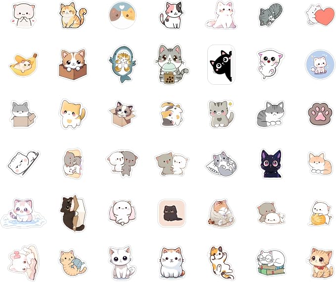 100Pcs Cute Cat Stickers Kawaii - Image 3