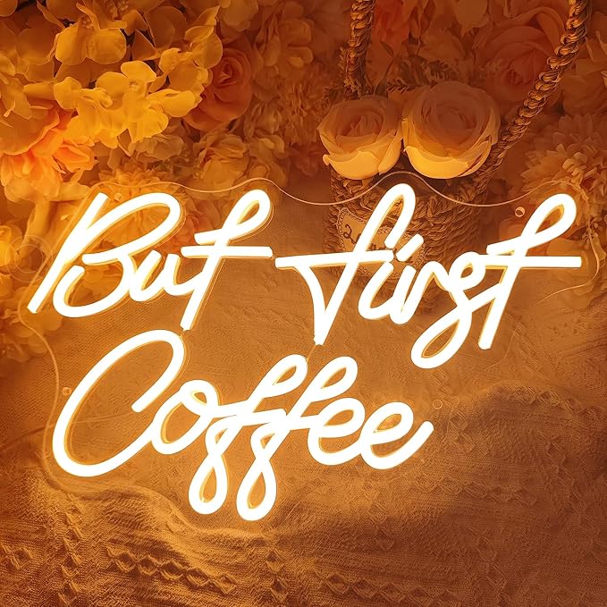 SYLHOME But First Coffee Led Neon Light Signs 5V Home Bedroom Kitchen Office - Image 6