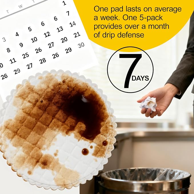 Dript Coffee Drip Catcher Pads, Absorbent Disposable Tray Protector, 5 Pack - Image 5