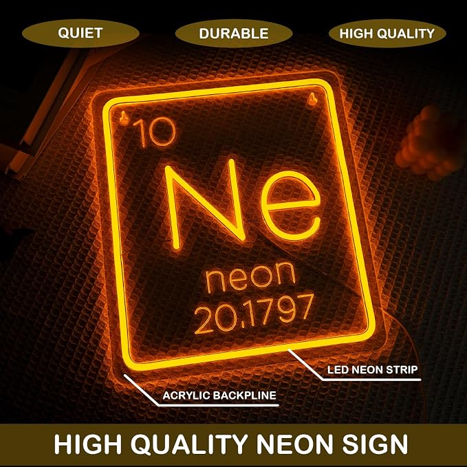 Ne Neon Sign Science Classroom Decor Chemistry class Periodic Table Signs - Image 5