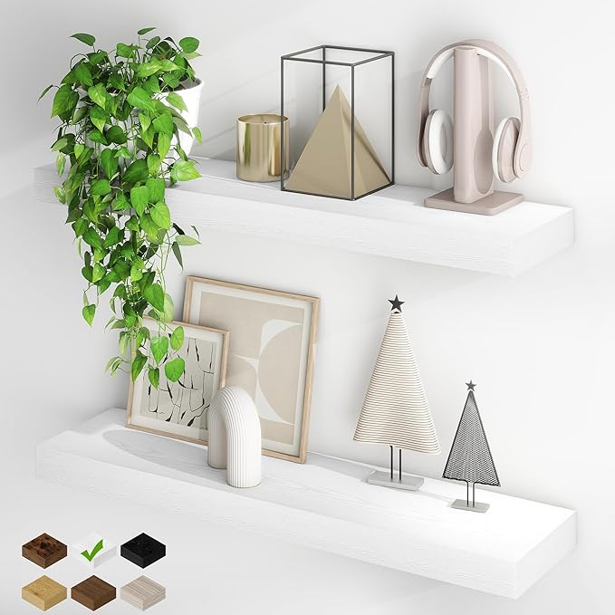 Fun Memories Floating Shelves for Wall, 32Inch Floating Shelves Set of 2 by FunMemories
