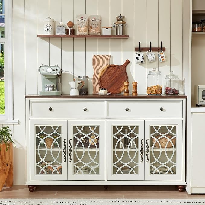 Joaxswe Large Sideboard Buffet Cabinet Set of 2 - Image 4