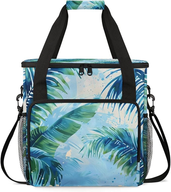 Palm Tree Leaves Coffee Maker Carring Bag, Large Insulated Storage Organizer by Home
