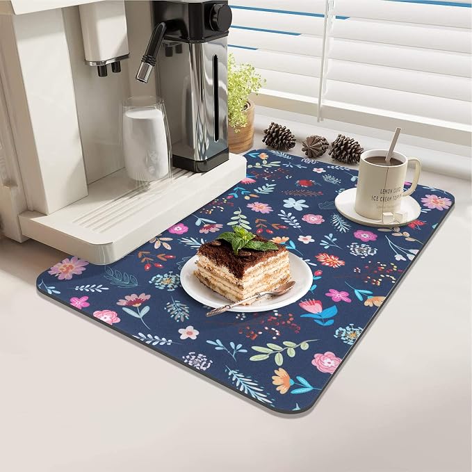 LOKHOM Dish Drying Mat for Kitchen Counter, Coffee Pot, Dining Room Decoration - Image 2