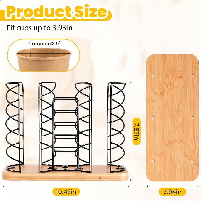 Coffee Station Organizer for Countertop, Cup and Lid Organizer - Image 2
