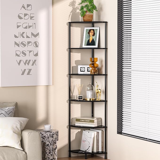Book Shelf Corner Shelf, 6 Tier Corner Bookshelf Display - Image 4