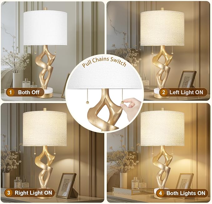 Scenekoy Sculptural Table Lamp Set of 2 - Image 4