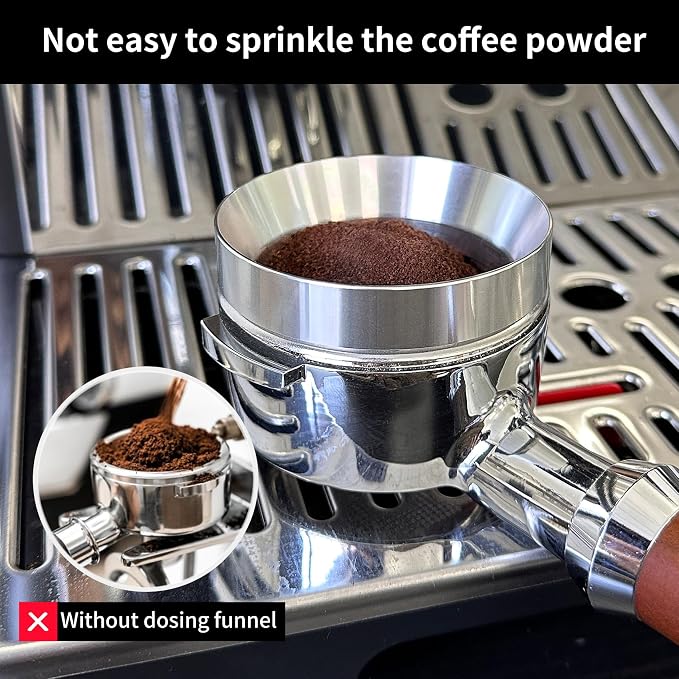 51-58Espresso Dosing Funnel and Puck Screen Set, Aluminum Portafilter Funnel - Image 3