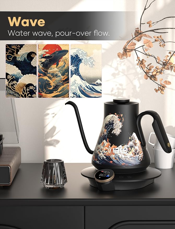 Cocinare Gooseneck Electric Kettle, ±0.5°F Precise Temperature Control - Image 4