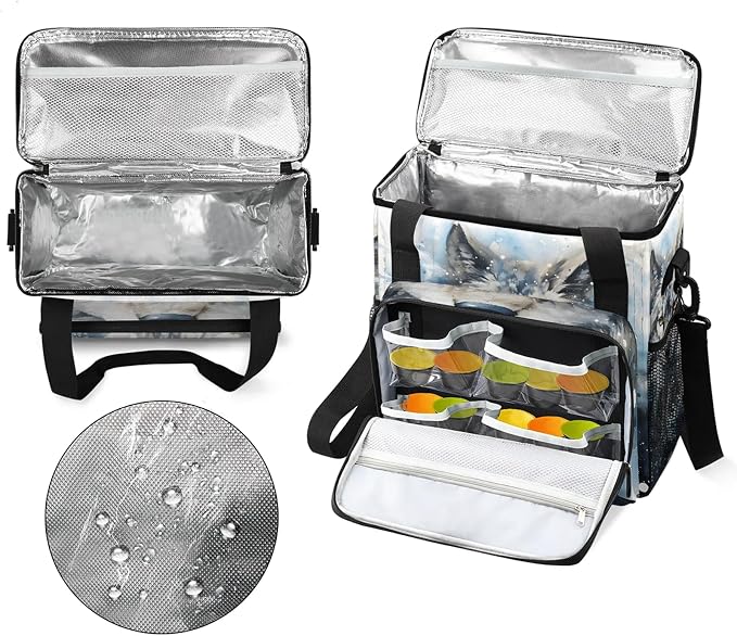 Cool Wolf Coffee Maker Carring Bag, Large Insulated Storage Organizer Case Tote - Image 3
