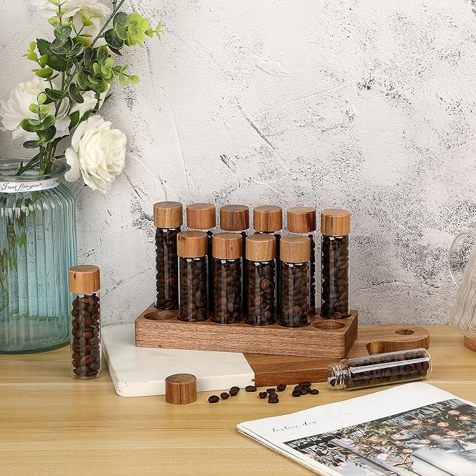 JUXYES Set of 12 Single Dose Coffee Bean Storage Tubes - Image 6