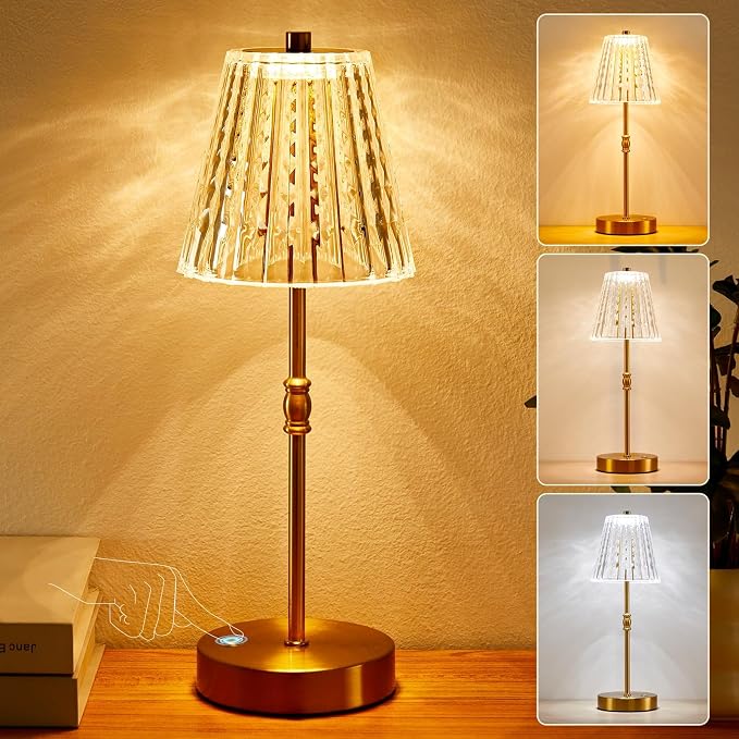 SAIWEYA Cordless Table Lamp, 5000mAh Rechargeable Battery Operated Portable Lamp by SAIWEYA