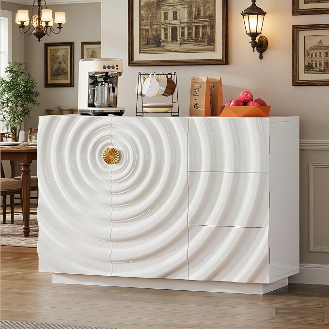 LVSOMT 47.2" Sideboard Buffet Cabinet, Modern Buff Storage Cabinet - Image 3