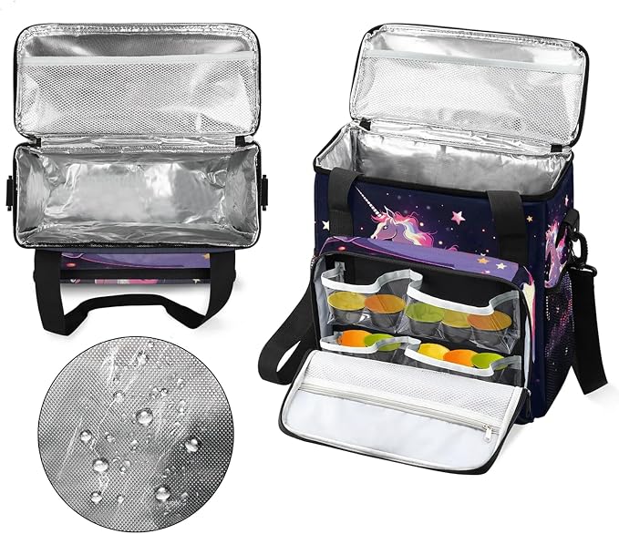 Galaxy Unicorn Coffee Maker Carring Bag, Large Insulated Storage Organizer Case - Image 3