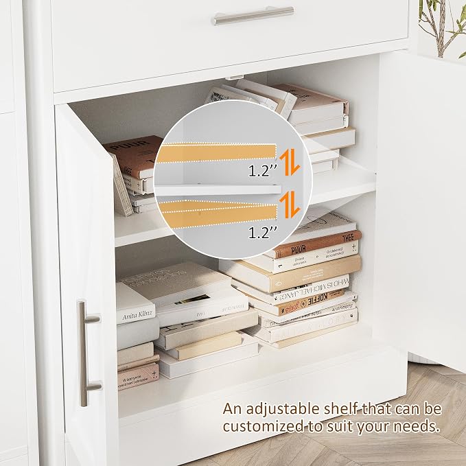 Vongrasig Farmhouse Coffee Bar Cabinet, Small Sideboard Buffet - Image 5